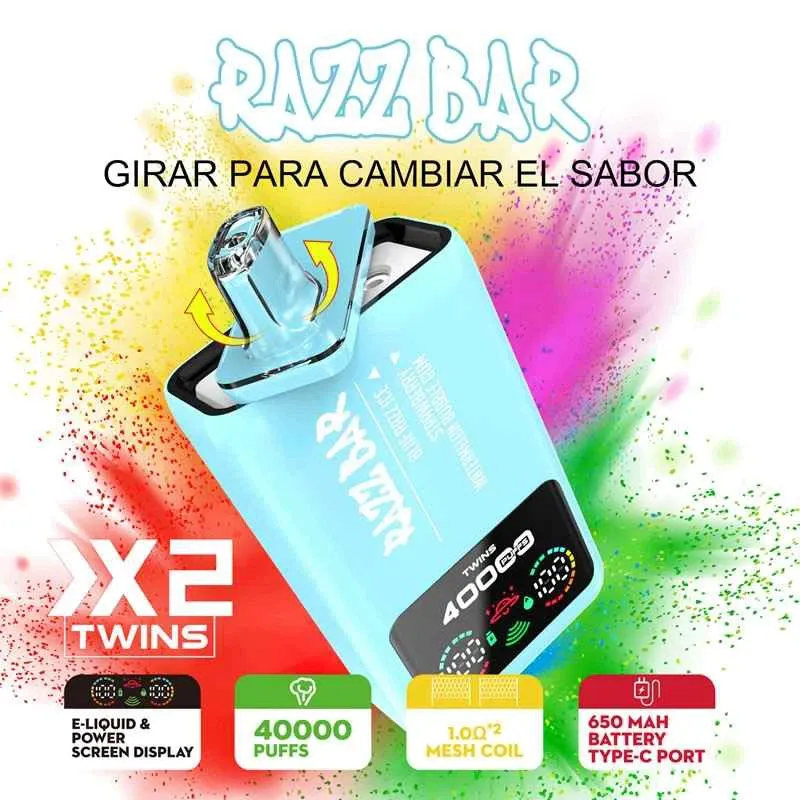 Razz Bar 40000 Puffs 40K Double Flavors Smart Screen Disposable Vape Wholesale