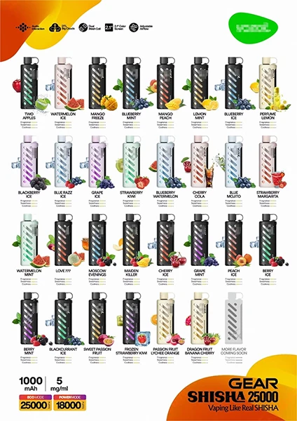 Vozol Gear Shisha 25000 Puffs Disposable Vape